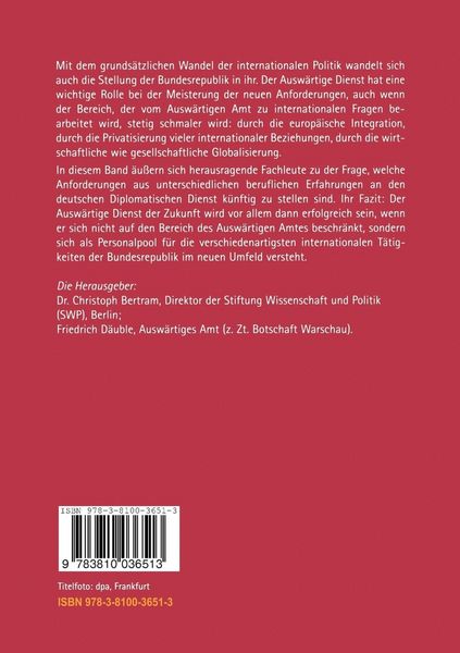 Produktbild: Wem dient der Ausw&auml;rtige Dienst?