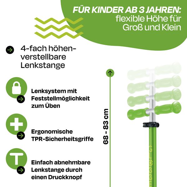 Produktbild: GLOBBER ELITE LIGHTS gr&uuml;n, mit Leuchtrollen