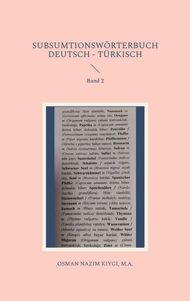Produktbild: Subsumtionsw&ouml;rterbuch Deutsch - T&uuml;rkisch
