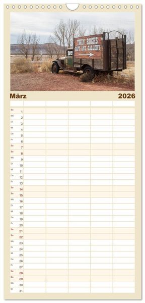 Produktbild: Familienplaner 2026 - Wo der Wind Wohnt, Amerikas Lost Places mit 5 Spalten (Wandkalender, 21 x 45 cm) CALVENDO