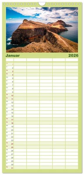 Produktbild: Familienplaner 2026 - Madeira - Eine Perle im Atlantischen Ozean mit 5 Spalten (Wandkalender, 21 x 45 cm) CALVENDO
