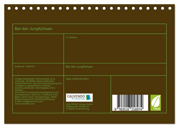 Produktbild: Bei den Jungf&uuml;chsen (Tischkalender 2026 DIN A5 quer), CALVENDO Monatskalender