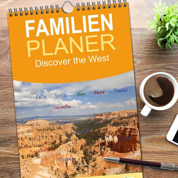 Produktbild: Familienplaner 2026 - Discover the West mit 5 Spalten (Wandkalender, 21 x 45 cm) CALVENDO