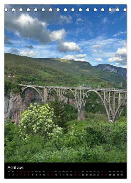 Produktbild: Durmitor &mdash; Majestic Peaks of Montenegro (Desk Calendar 2026 DIN A5 portrait), CALVENDO 12 Month DeskCalendar