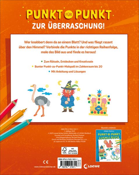 Produktbild: Punkt-zu-Punkt-Ausmalbuch (orange)