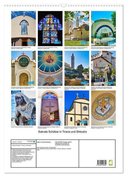 Produktbild: Sakrale Sch&auml;tze in Tirana und Shkodra (Wandkalender 2027 DIN A2 hoch), CALVENDO Monatskalender