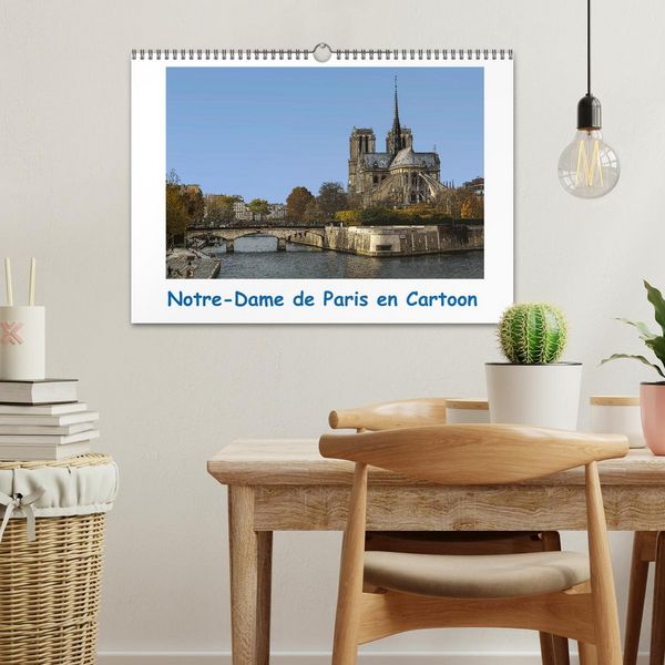 Produktbild: Notre-Dame de Paris en Cartoon (Calendrier mural 2026 DIN A3 vertical), CALVENDO calendrier mensuel