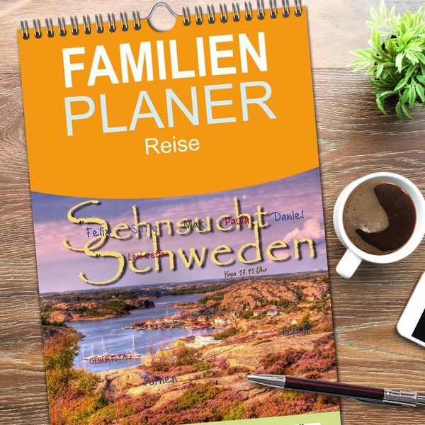Produktbild: Familienplaner 2026 - Sehnsucht Schweden - Sverige mit 5 Spalten (Wandkalender, 21 x 45 cm) CALVENDO