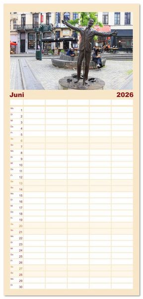 Produktbild: Familienplaner 2026 - Br&uuml;ssel - Spannende Metropole mit 5 Spalten (Wandkalender, 21 x 45 cm) CALVENDO