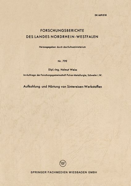 Produktbild: Aufkohlung und H&auml;rtung von Sintereisen-Werkstoffen