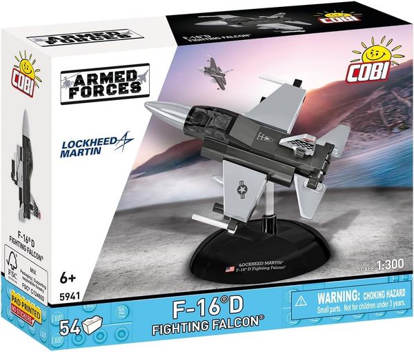 COBI Armed Forces 5941 - F-16D Fighting Falcon, Lockheed Martin, Bausatz 1:300, 54 Klemmbausteine