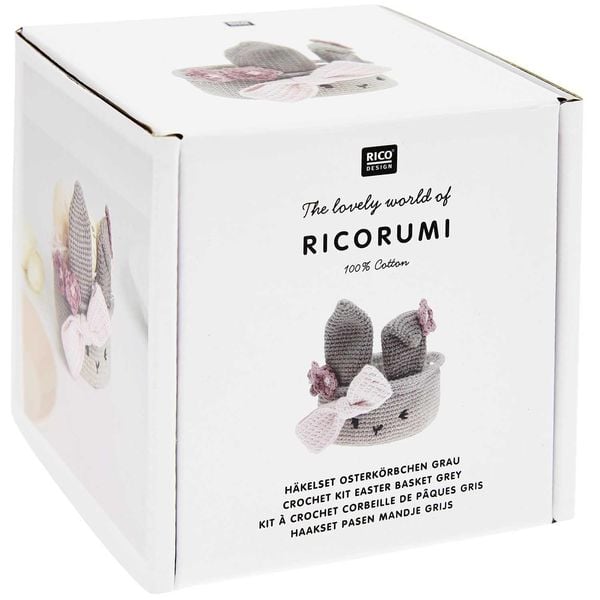 Produktbild: Ricorumi H&auml;kel-Set "Oster-K&ouml;rbchen grau"
