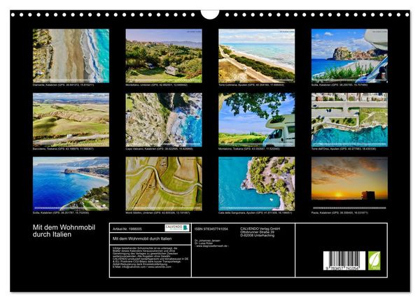 Produktbild: Mit dem Wohnmobil durch Italien (Wandkalender 2026 DIN A3 quer), CALVENDO Monatskalender