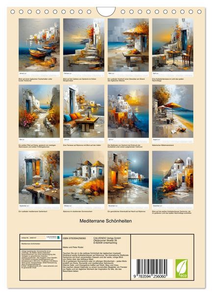 Produktbild: Mediterrane Sch&ouml;nheiten (Wandkalender 2027 DIN A4 hoch), CALVENDO Monatskalender