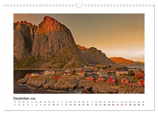 Produktbild: Zwischen Fjord und Flamme (Wandkalender 2026 DIN A3 quer), CALVENDO Monatskalender