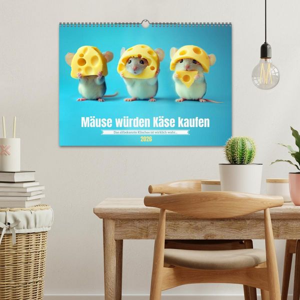 Produktbild: M&auml;use w&uuml;rden K&auml;se kaufen (Wandkalender 2026 DIN A3 quer), CALVENDO Monatskalender