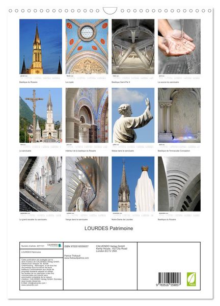 Produktbild: LOURDES Patrimoine (Calendrier mural 2026 DIN A3 horizontal), CALVENDO calendrier mensuel