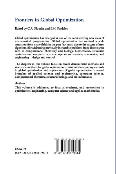 Produktbild: Frontiers in Global Optimization