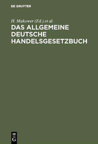 Produktbild: Das allgemeine Deutsche Handelsgesetzbuch