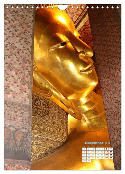 Produktbild: Bangkoks Tempel - Goldene Pagoden und safrangelbe Roben (Wandkalender 2027 DIN A4 hoch), CALVENDO Monatskalender