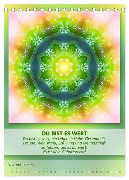 Produktbild: Light Energy Mandalas - Kalender - Vol. 1 (Tischkalender 2026 DIN A5 hoch), CALVENDO Monatskalender