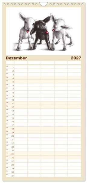 Produktbild: Familienplaner 2027 - owls & friends 2027 mit 5 Spalten (Wandkalender, 21 x 45 cm) CALVENDO