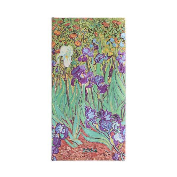 Produktbild: Paperblanks 2024 Van Gogh's Irises 12-Month Slim Horizontal