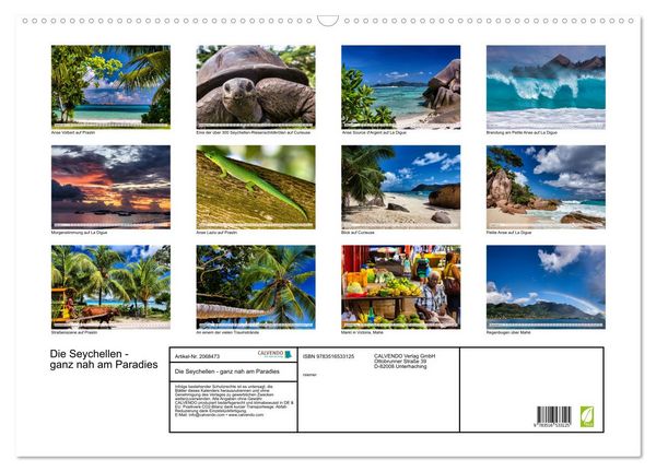 Produktbild: Die Seychellen - ganz nah am Paradies (Wandkalender 2026 DIN A2 quer), CALVENDO Monatskalender