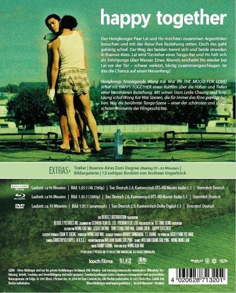 Produktbild: Happy Together (Wong Kar Wai) (Special Edition) (4K-UHD) (+ BR) (+ DVD)