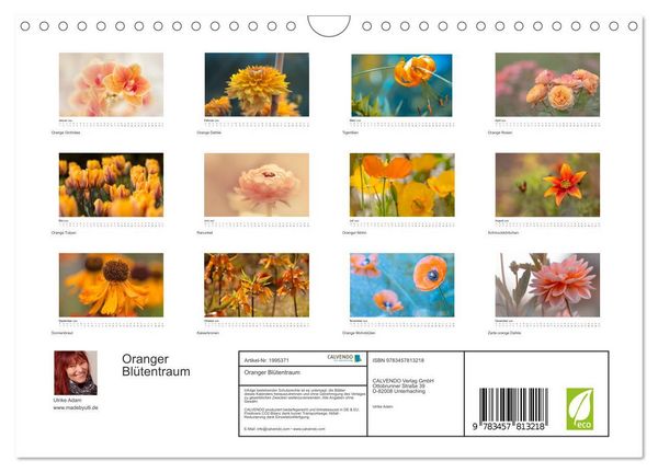 Produktbild: Oranger Bl&uuml;tentraum (Wandkalender 2026 DIN A4 quer), CALVENDO Monatskalender