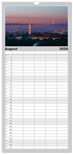 Produktbild: Familienplaner 2026 - Berlin - Faszination Hauptstadt mit 5 Spalten (Wandkalender, 21 x 45 cm) CALVENDO