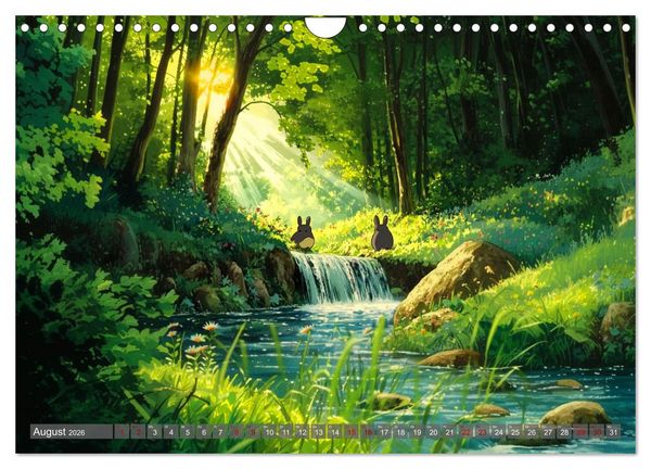 Produktbild: Spaziergang durch Anime Welten (Wandkalender 2026 DIN A4 quer), CALVENDO Monatskalender