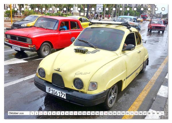 Produktbild: Alte Schweden - Schwedische Oldtimer in Kuba (Tischkalender 2026 DIN A5 quer), CALVENDO Monatskalender