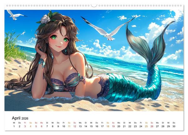 Produktbild: Meerjungfrauen - geheimnisvolle Sch&ouml;nheiten des Meeres (Wandkalender 2026 DIN A2 quer), CALVENDO Monatskalender