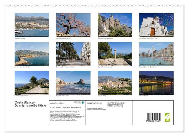 Produktbild: Costa Blanca - Spaniens wei&szlig;e K&uuml;ste (hochwertiger Premium Wandkalender 2027 DIN A2 quer), Kunstdruck in Hochglanz