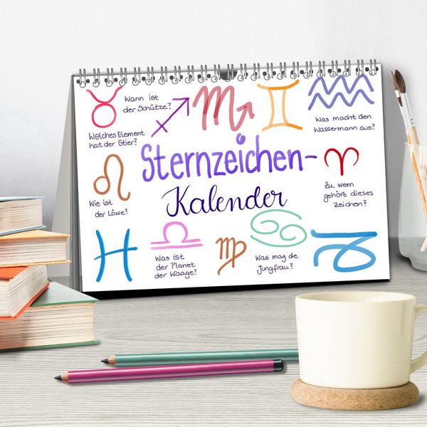 Produktbild: Sternzeichen-Kalender (Tischkalender 2026 DIN A5 quer), CALVENDO Monatskalender