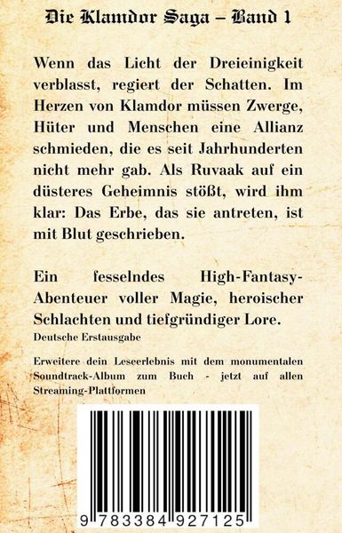 Produktbild: Die Klamdor Saga Band 1 Das Erbe der Dreieinigkeit