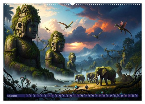 Produktbild: Nyorana &ndash; Die verborgene Insel (hochwertiger Premium Wandkalender 2026 DIN A2 quer), Kunstdruck in Hochglanz