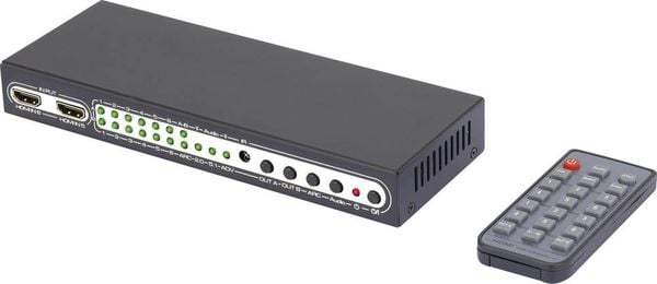 Produktbild: SpeaKa Professional 6 Port HDMI-Matrix-Switch mit Picture in Picture-Funktion, mit Fernbedienung UHD 4K @ 60 Hz
