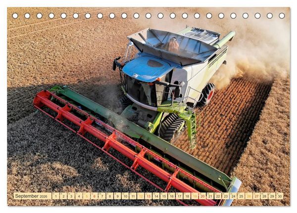 Produktbild: Giganten in der Landwirtschaft - M&auml;hdrescher (Tischkalender 2026 DIN A5 quer), CALVENDO Monatskalender