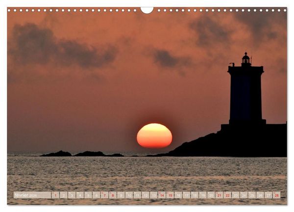 Produktbild: Couchers de soleil sur Kermorvan (Calendrier mural 2026 DIN A3 vertical), CALVENDO calendrier mensuel