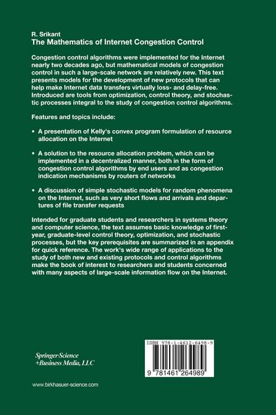 Produktbild: The Mathematics of Internet Congestion Control