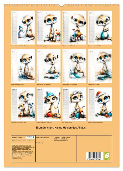 Produktbild: Erdm&auml;nnchen. Kleine Helden des Alltags (hochwertiger Premium Wandkalender 2026 DIN A2 hoch), Kunstdruck in Hochglanz