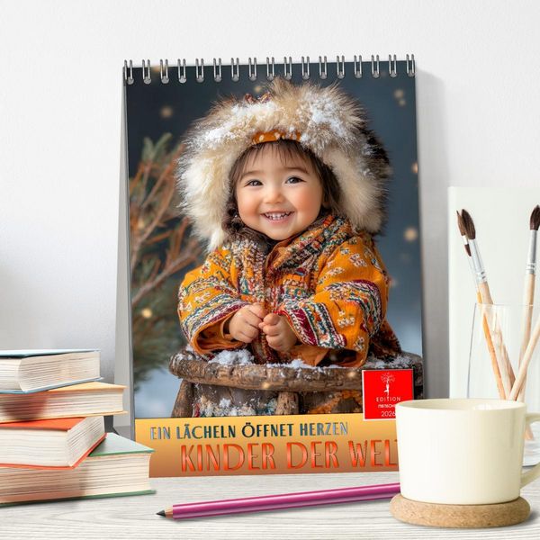 Produktbild: Kinder der Welt - ein L&auml;cheln &ouml;ffnet Herzen (Tischkalender 2026 DIN A5 hoch), CALVENDO Monatskalender