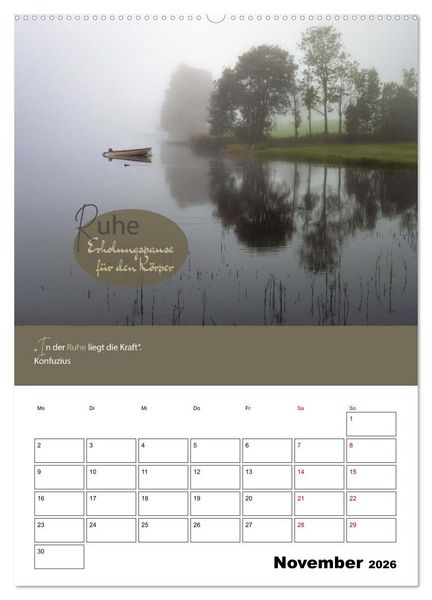 Produktbild: Zitate Wegbegleiter, mit Spr&uuml;chen durch das Jahr by VogtArt (hochwertiger Premium Wandkalender 2026 DIN A2 hoch), Kunstdruck in Hochglanz