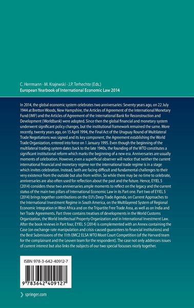 Produktbild: European Yearbook of International Economic Law 2014