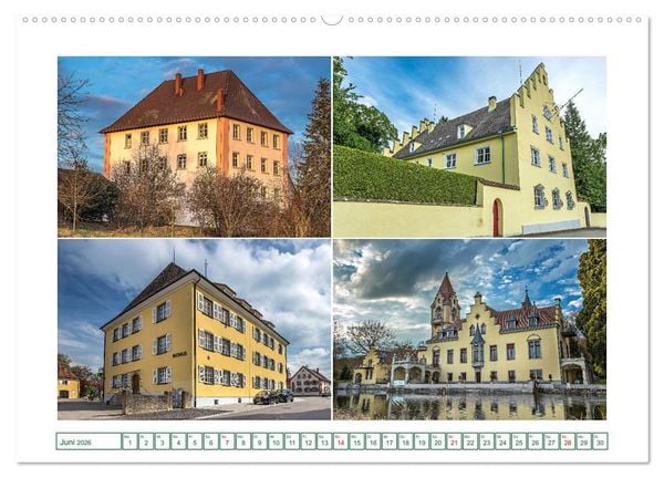 Produktbild: Bekannte und weniger bekannte Schl&ouml;sser und Burgen rund um dem Bodensee (hochwertiger Premium Wandkalender 2026 DIN A2 quer), Kunstdruck in Hochglanz