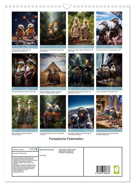 Produktbild: Fantastische Federwelten (Wandkalender 2026 DIN A3 hoch), CALVENDO Monatskalender