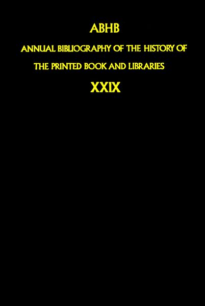 Produktbild: Annual Bibliography of the History of the Printed Book and Libraries