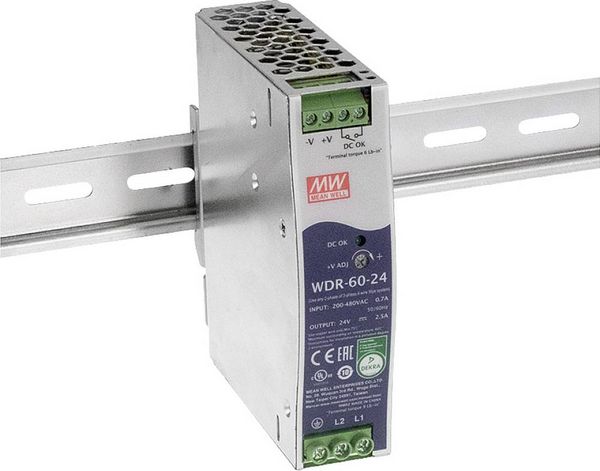 MEAN WELL WDR-60-5 Hutschienen-Netzteil (DIN-Rail) 5 V/DC 10 A 50 W Anzahl Ausgänge:1 x Inhalt 1 St.